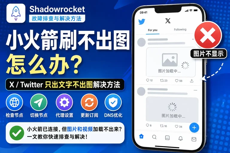 小火箭刷不出图怎么办，Shadowrocket 连接成功但 X/Twitter 只出文字不显示图片和视频的解决方法