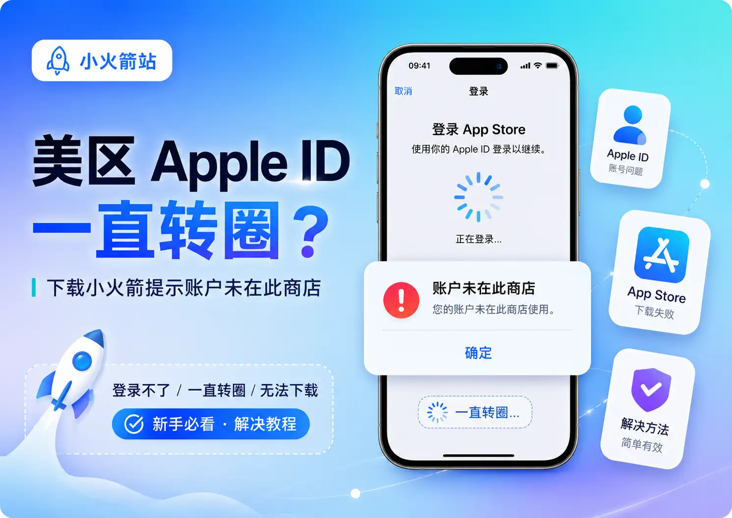 美区 Apple ID 登录 App Store 一直转圈，下载 Shadowrocket 提示账户未在此商店的解决方法特色图