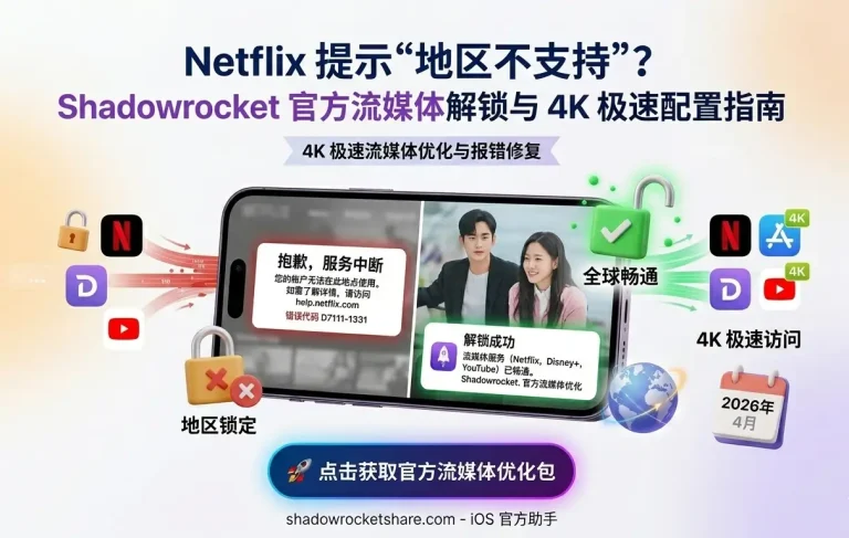 Shadowrocket 解锁 Netflix 地区限制与 4K 极速配置官方指南