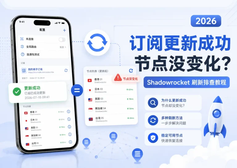 小火箭梯子订阅更新成功但节点没变化的Shadowrocket刷新排查教程